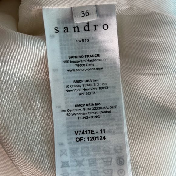 Sandro Adeline Tweed Jacket Cardigan Metallic Trim Preppy | Ecru | FR 36 US 4-6 - Picture 15 of 16